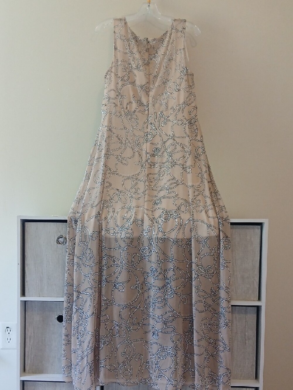 Tommy Hilfiger Beige Beaded High-Low Cocktail Dress - Picture 8 of 9